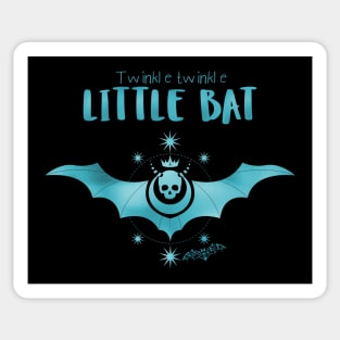 Twinkle Little Bat - Goth Fashion - Alice in Wonderland - bat, star, skull, halloween, emo, blue, aqua Sticker